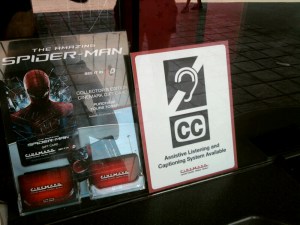 The captioning sign at Cinemark